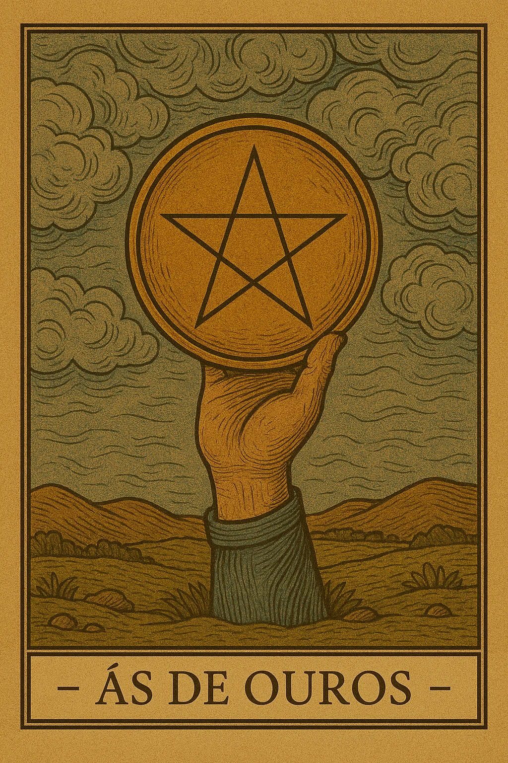 Ás de Ouros - Carta de Tarot representando prosperidade, novos começos e abundância material