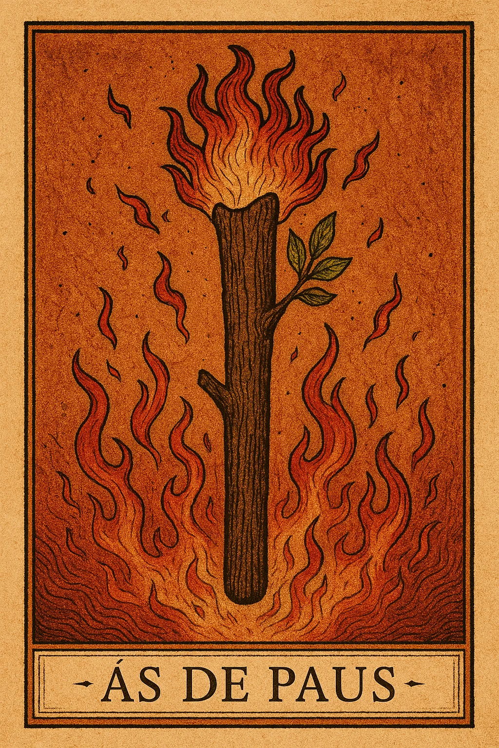 Ás de Paus - Carta de Tarot representando novos começos e potencial criativo