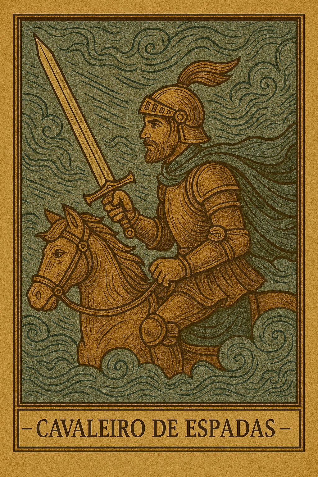 Cavaleiro de Espadas - Carta de Tarot representando velocidade, foco e determinação