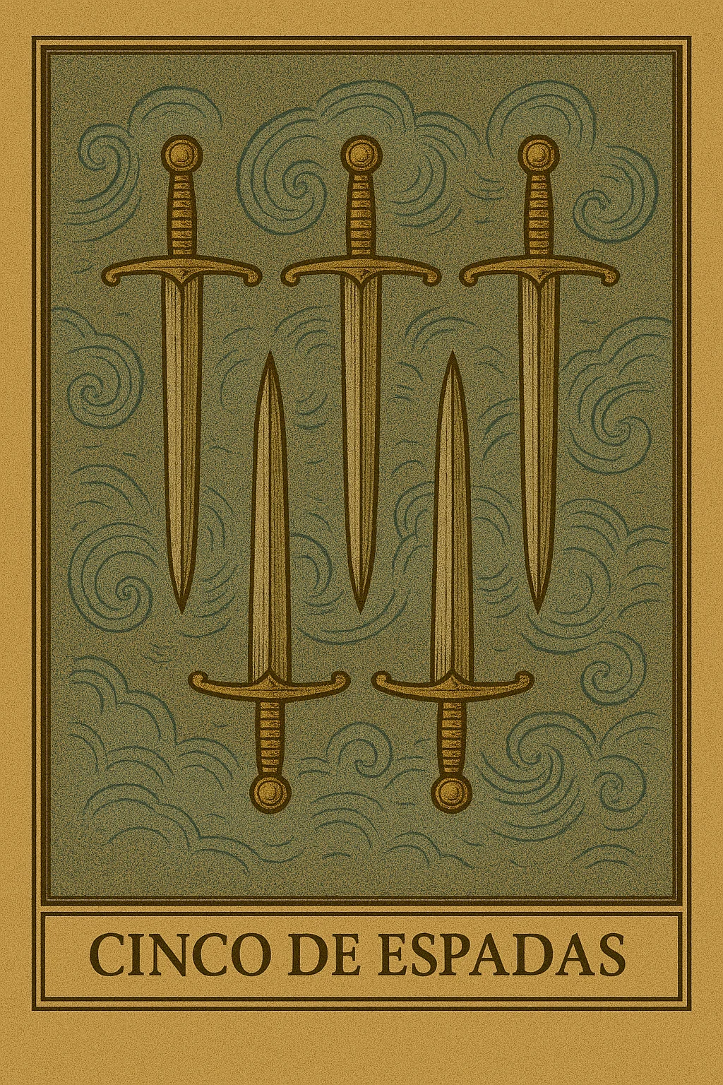 Cinco de Espadas - Carta de Tarot representando conflito, orgulho ferido e vitória vazia