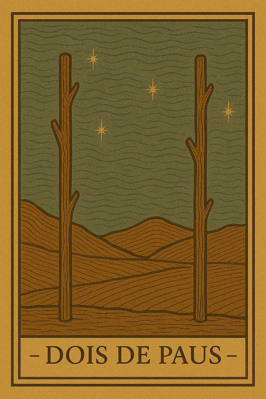 Dois de Paus - Carta de Tarot representando planejamento estratégico e visão de futuro