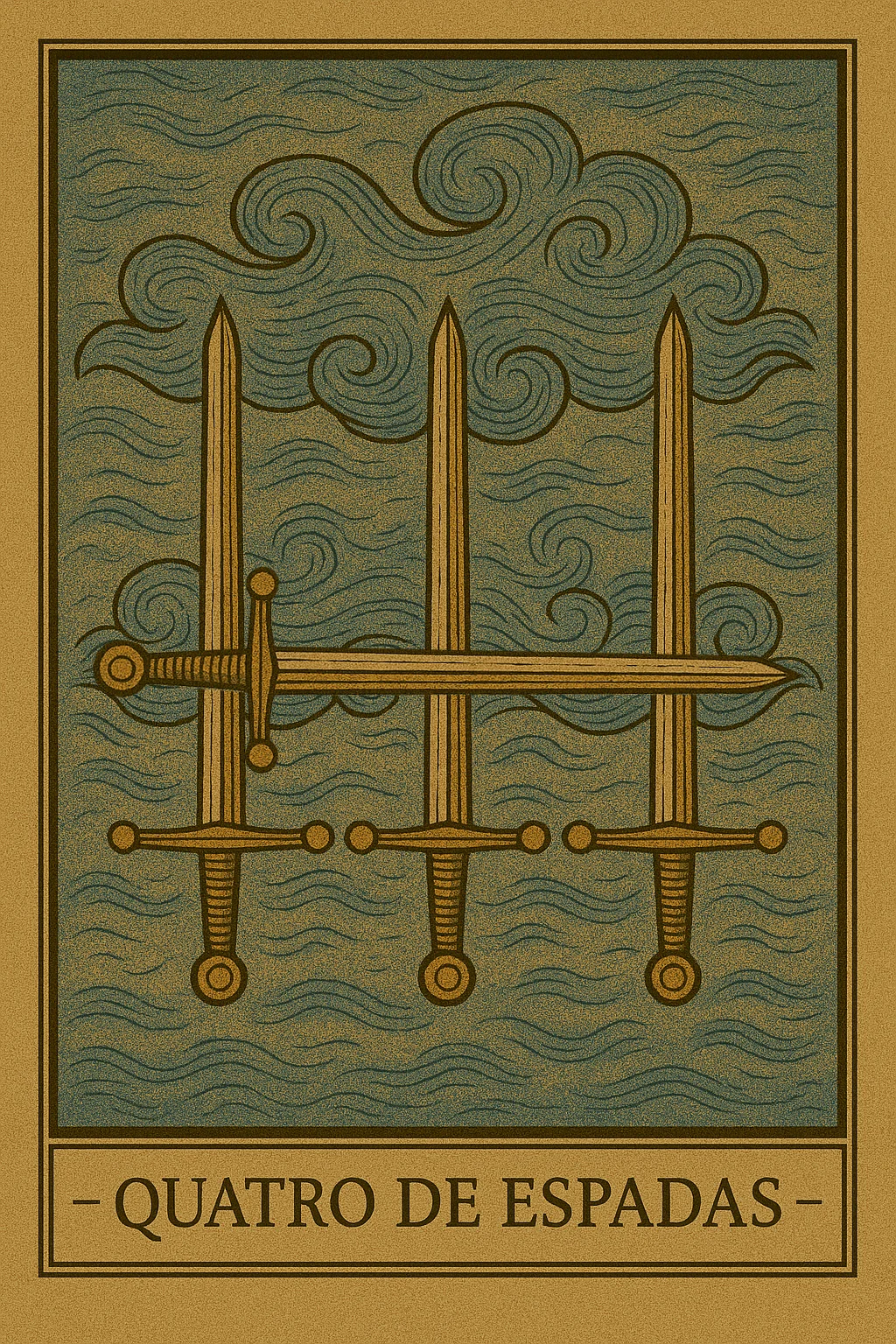 Quatro de Espadas - Carta de Tarot representando repouso, meditação e recuperação mental