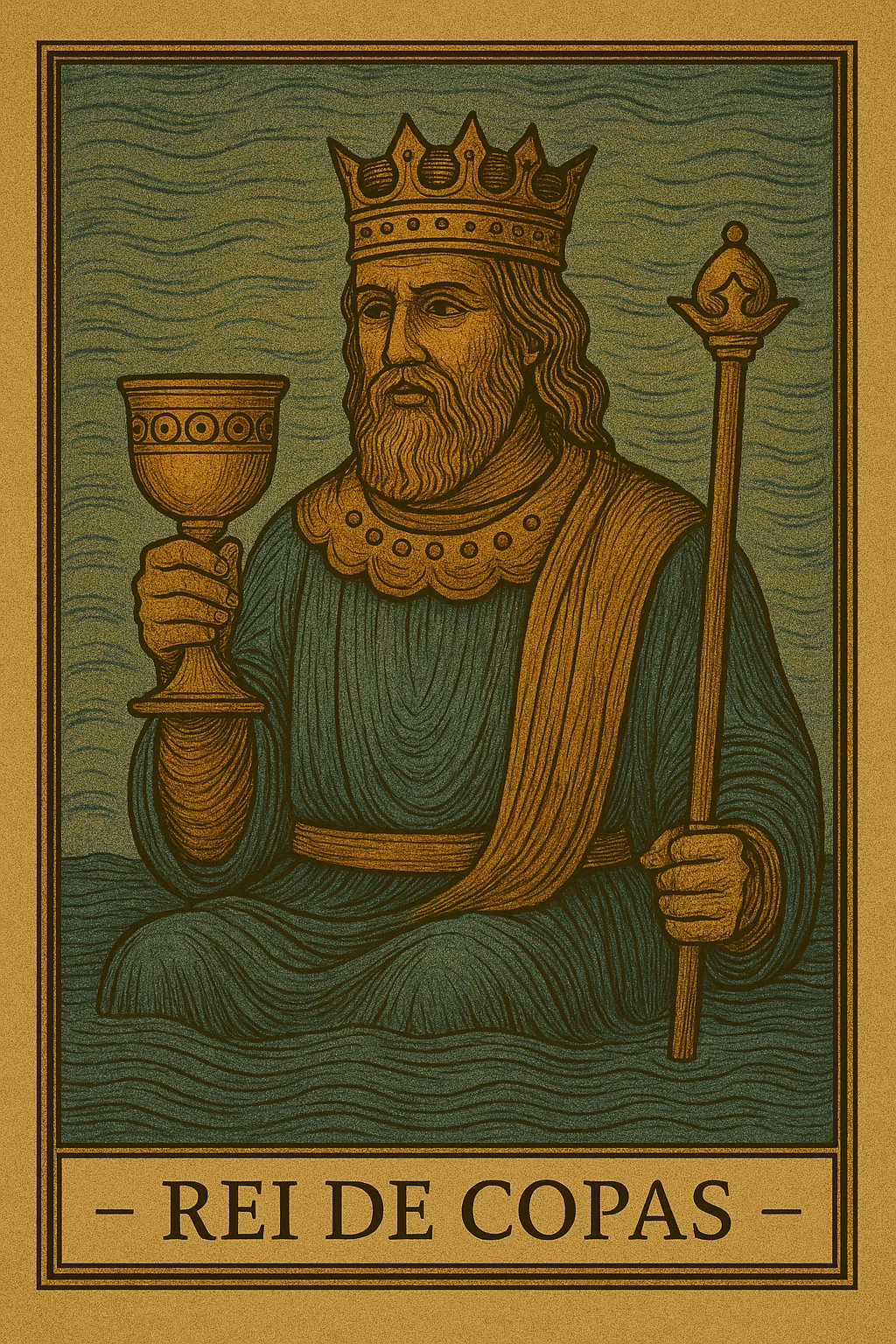Rei de Copas - Carta de Tarot representando maestria emocional e liderança compassiva