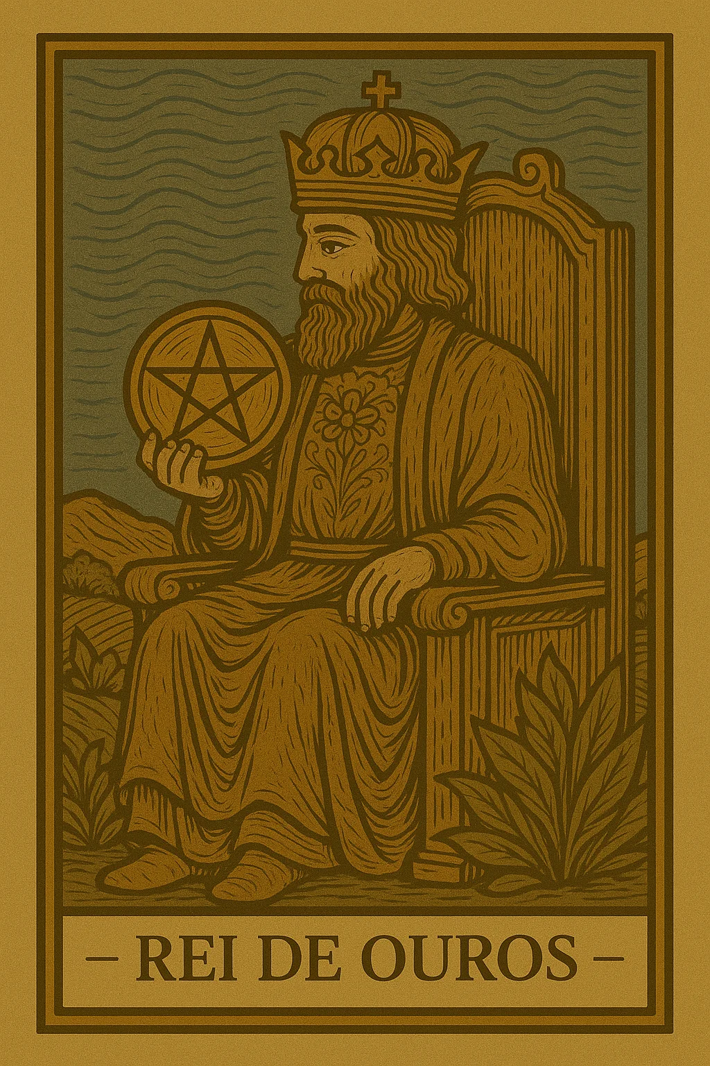 Rei de Ouros - Carta de Tarot representando maestria, riqueza e liderança