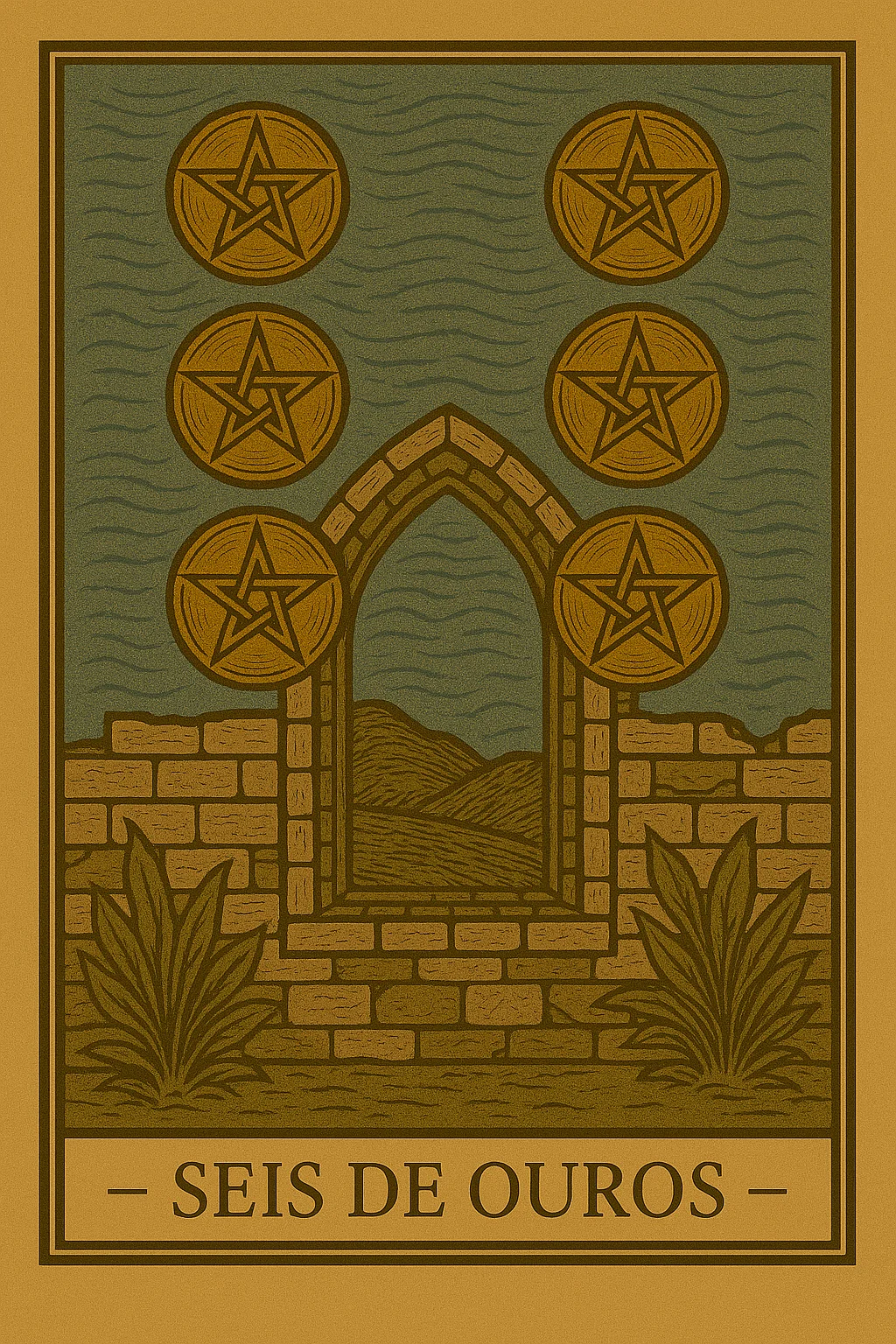 Seis de Ouros - Carta de Tarot representando generosidade, reciprocidade e caridade