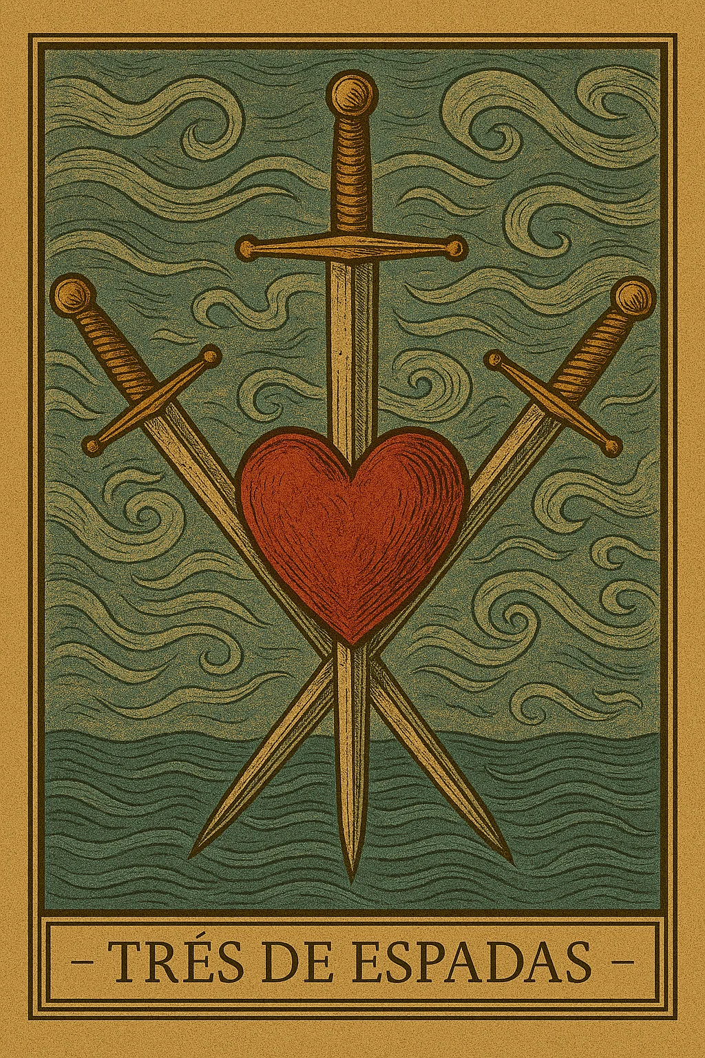 Três de Espadas - Carta de Tarot representando dor emocional, separação e a verdade que liberta